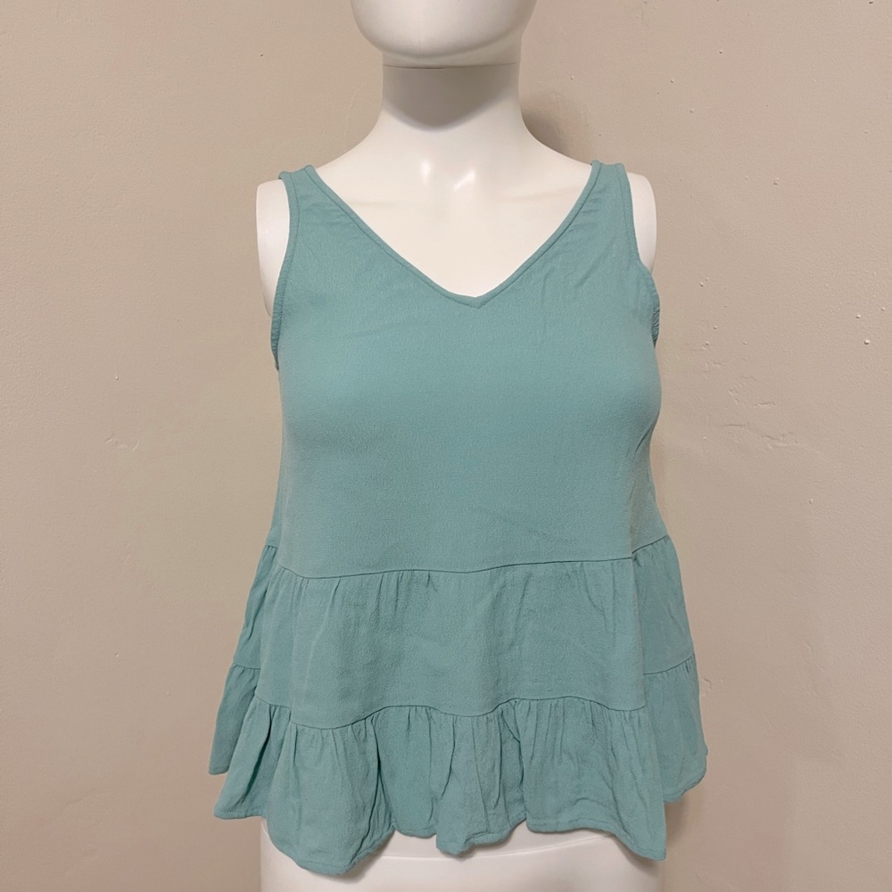 Loft Petite sleeveless teal blouse